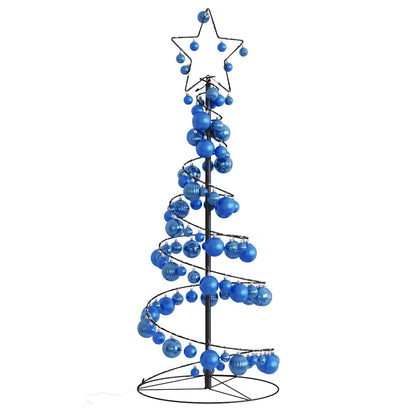 Weihnachtsbaum Kegelform mit Kugeln 80 LEDs Warmweiß 120 cm