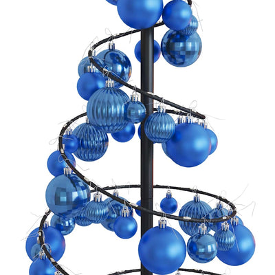 Weihnachtsbaum Kegelform mit Kugeln 80 LEDs Warmweiß 120 cm