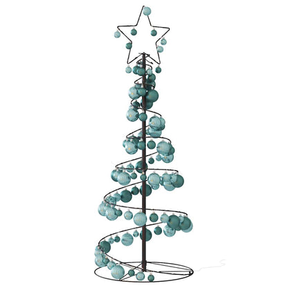 Weihnachtsbaum Kegelform mit Kugeln 80 LEDs Warmweiß 120 cm