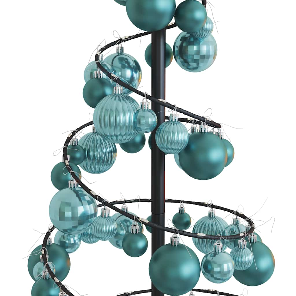 Weihnachtsbaum Kegelform mit Kugeln 80 LEDs Warmweiß 120 cm