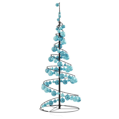 Weihnachtsbaum Kegelform mit Kugeln 80 LEDs Warmweiß 120 cm