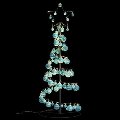 Weihnachtsbaum Kegelform mit Kugeln 80 LEDs Warmweiß 120 cm