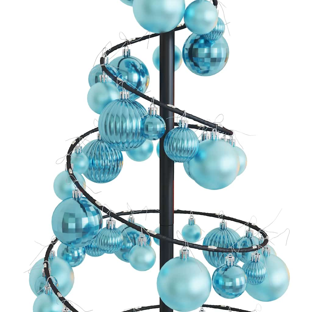 Weihnachtsbaum Kegelform mit Kugeln 80 LEDs Warmweiß 120 cm