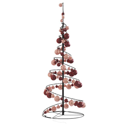 Weihnachtsbaum Kegelform mit Kugeln 80 LEDs Warmweiß 120 cm