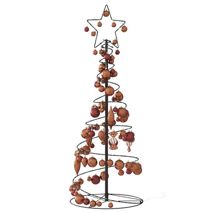 Weihnachtsbaum Kegelform mit Kugeln 80 LEDs Warmweiß 120 cm