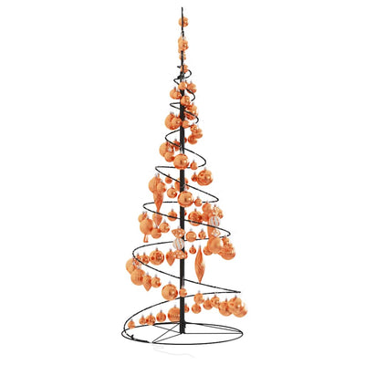 Weihnachtsbaum Kegelform mit Kugeln 80 LEDs Warmweiß 120 cm