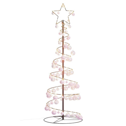 Weihnachtsbaum Kegelform mit Kugeln 100 LEDs Warmweiß 150 cm