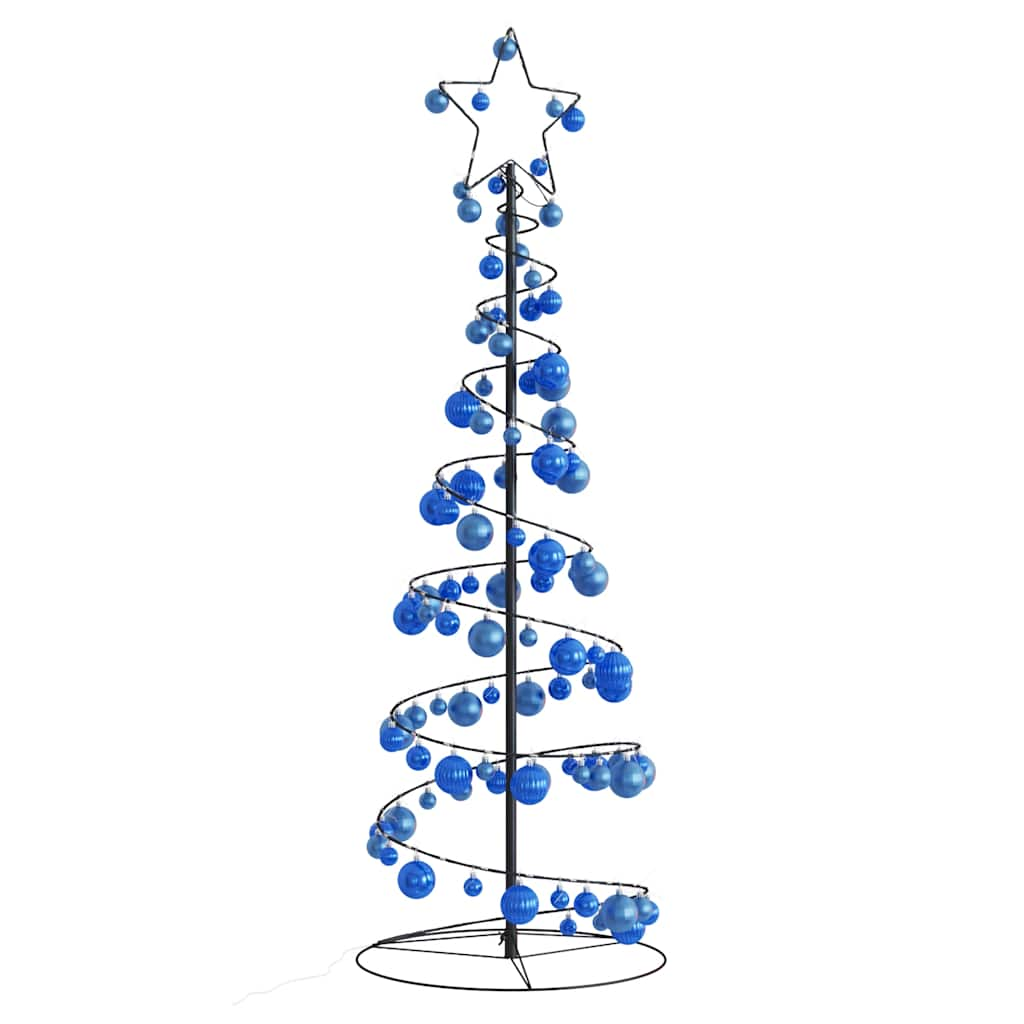 Weihnachtsbaum Kegelform mit Kugeln 100 LEDs Warmweiß 150 cm