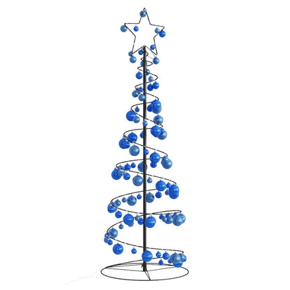 Weihnachtsbaum Kegelform mit Kugeln 100 LEDs Warmweiß 150 cm