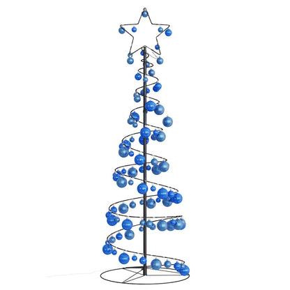 Weihnachtsbaum Kegelform mit Kugeln 100 LEDs Warmweiß 150 cm