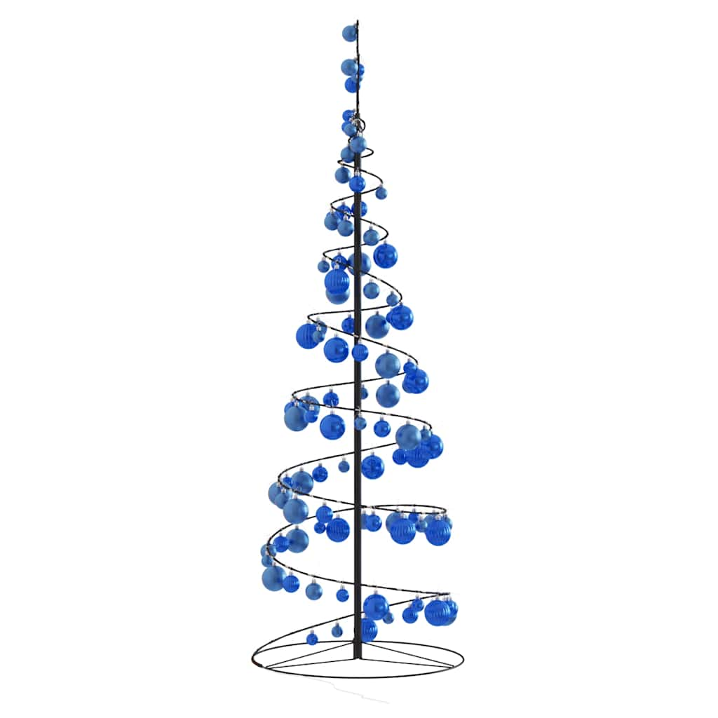 Weihnachtsbaum Kegelform mit Kugeln 100 LEDs Warmweiß 150 cm