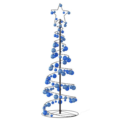 Weihnachtsbaum Kegelform mit Kugeln 100 LEDs Warmweiß 150 cm