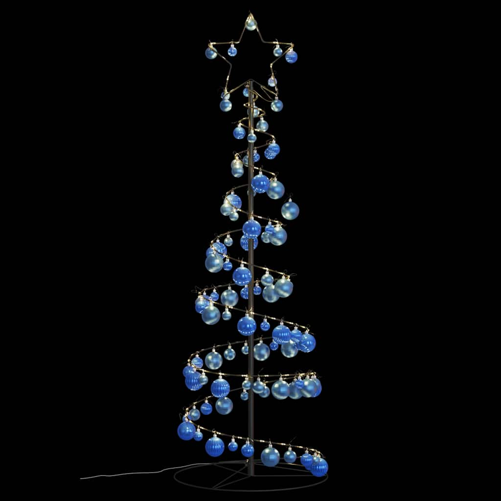 Weihnachtsbaum Kegelform mit Kugeln 100 LEDs Warmweiß 150 cm