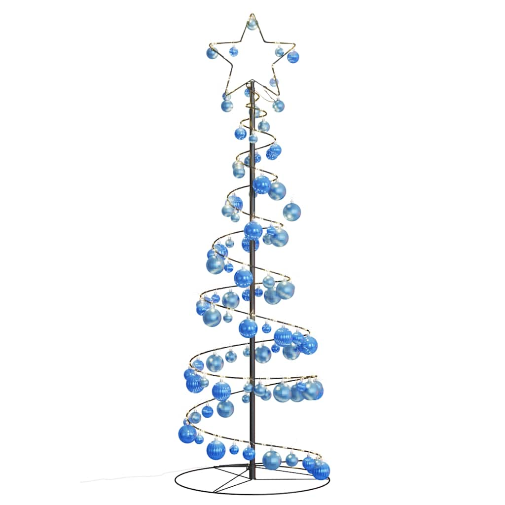 Weihnachtsbaum Kegelform mit Kugeln 100 LEDs Warmweiß 150 cm