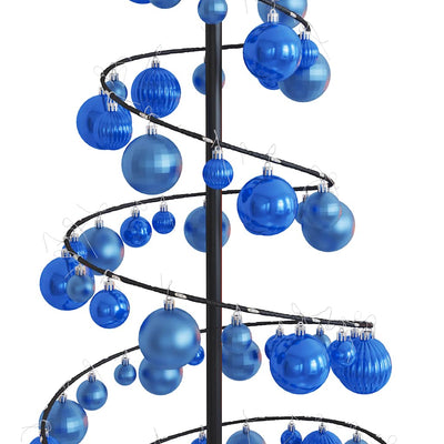 Weihnachtsbaum Kegelform mit Kugeln 100 LEDs Warmweiß 150 cm