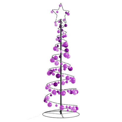 Weihnachtsbaum Kegelform mit Kugeln 100 LEDs Warmweiß 150 cm