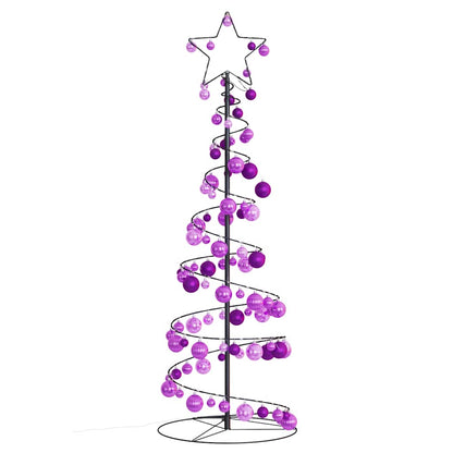 Weihnachtsbaum Kegelform mit Kugeln 100 LEDs Warmweiß 150 cm