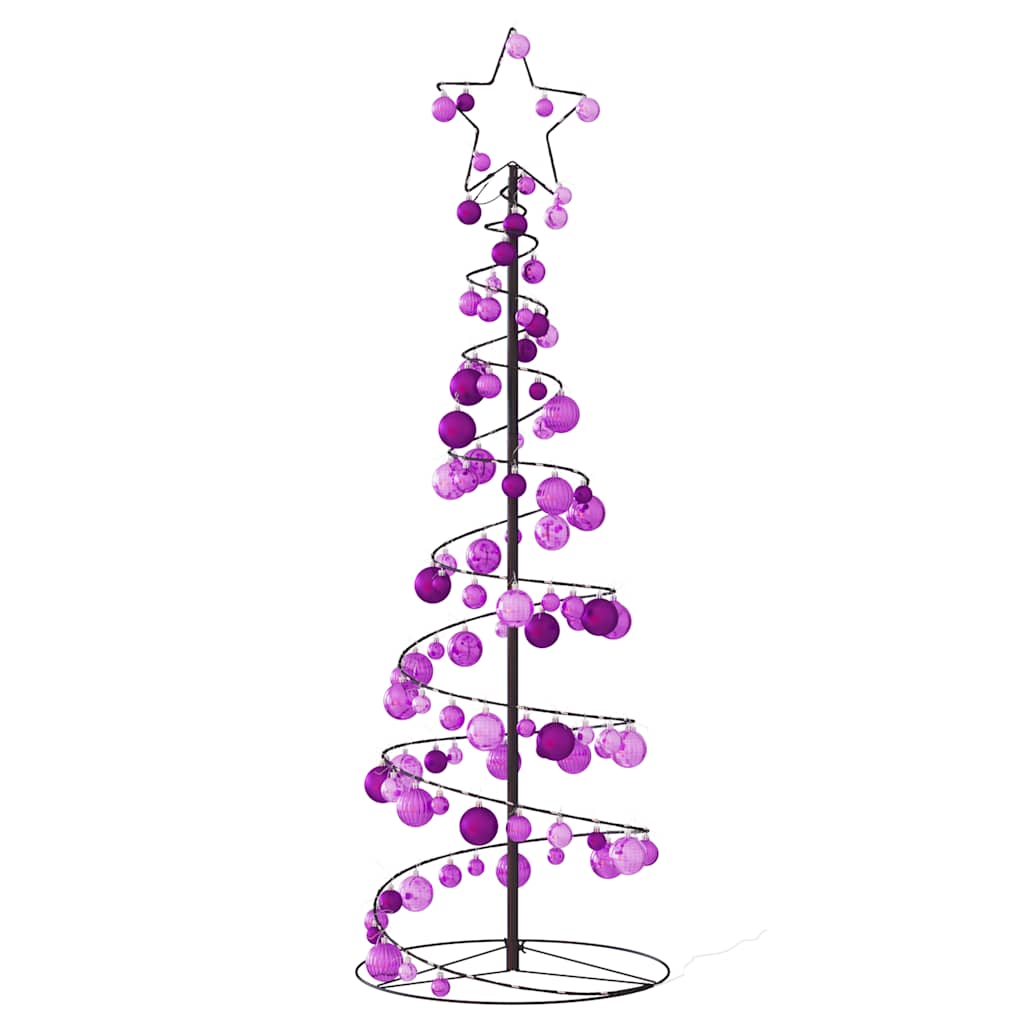 Weihnachtsbaum Kegelform mit Kugeln 100 LEDs Warmweiß 150 cm