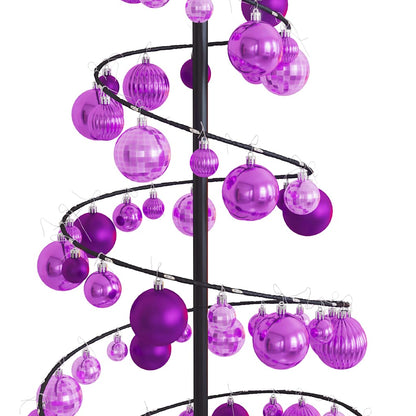 Weihnachtsbaum Kegelform mit Kugeln 100 LEDs Warmweiß 150 cm