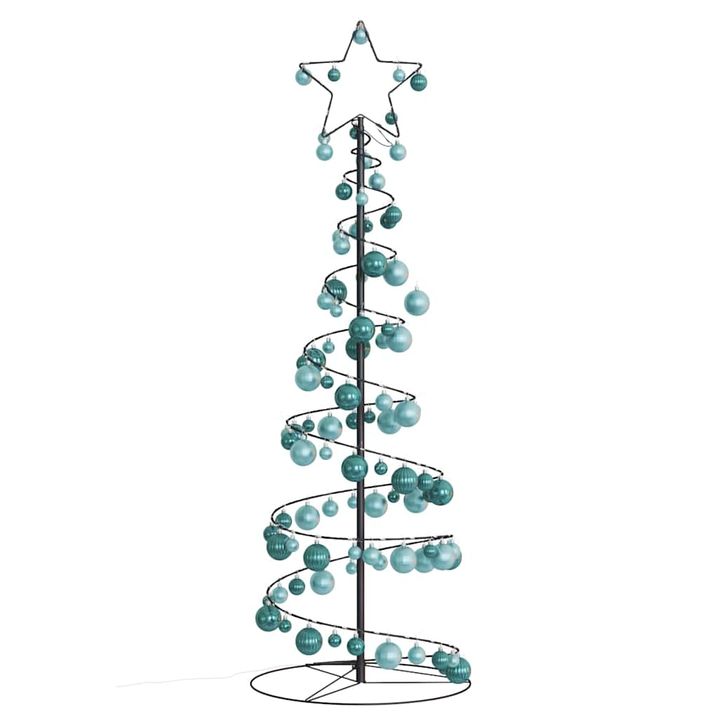 Weihnachtsbaum Kegelform mit Kugeln 100 LEDs Warmweiß 150 cm