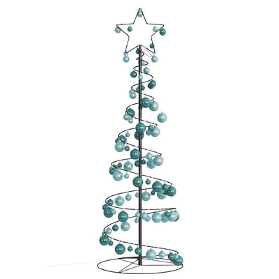 Weihnachtsbaum Kegelform mit Kugeln 100 LEDs Warmweiß 150 cm