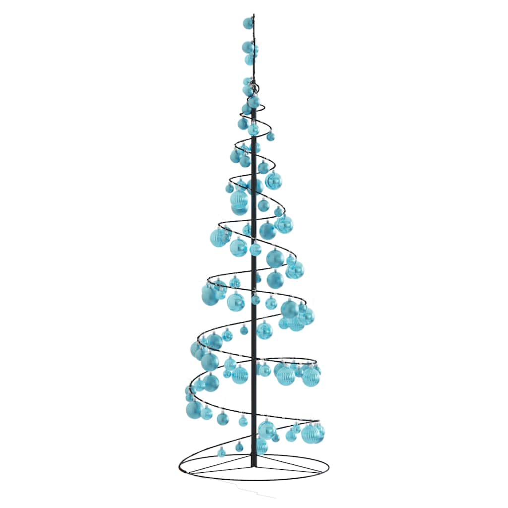 Weihnachtsbaum Kegelform mit Kugeln 100 LEDs Warmweiß 150 cm