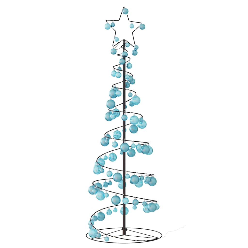 Weihnachtsbaum Kegelform mit Kugeln 100 LEDs Warmweiß 150 cm