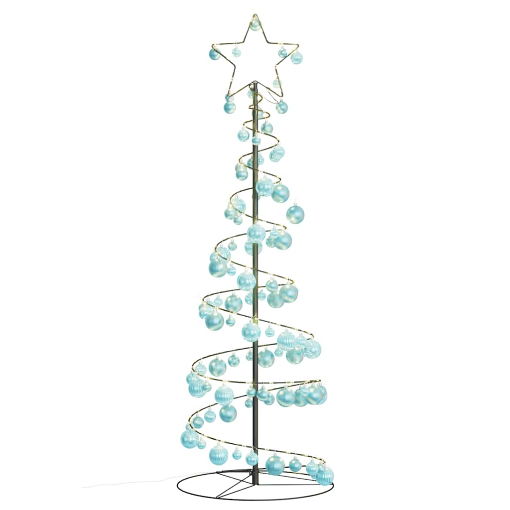 Weihnachtsbaum Kegelform mit Kugeln 100 LEDs Warmweiß 150 cm