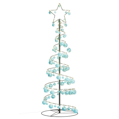 Weihnachtsbaum Kegelform mit Kugeln 100 LEDs Warmweiß 150 cm