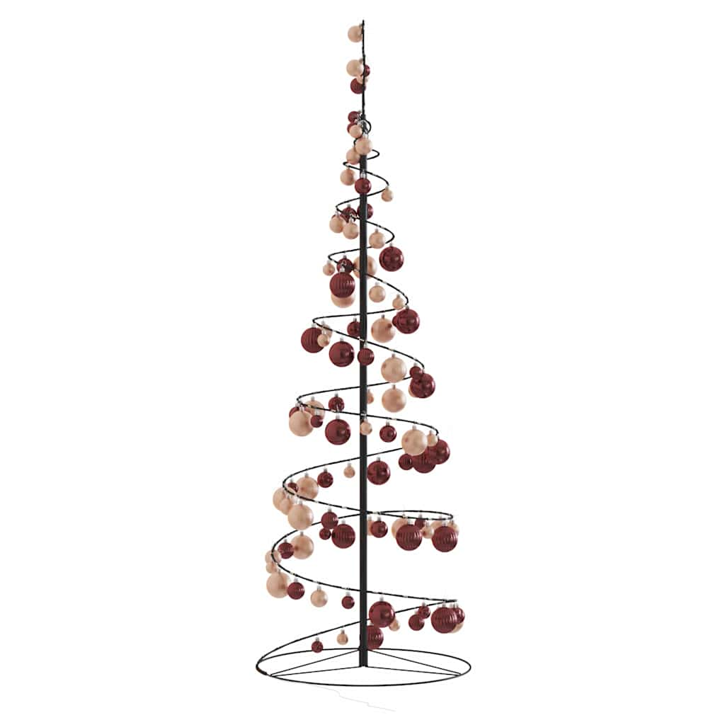 Weihnachtsbaum Kegelform mit Kugeln 100 LEDs Warmweiß 150 cm