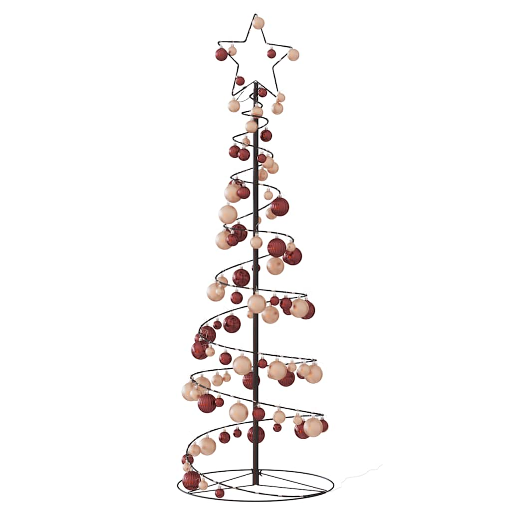 Weihnachtsbaum Kegelform mit Kugeln 100 LEDs Warmweiß 150 cm