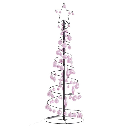 Weihnachtsbaum Kegelform mit Kugeln 100 LEDs Warmweiß 150 cm