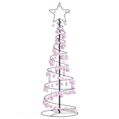 Weihnachtsbaum Kegelform mit Kugeln 100 LEDs Warmweiß 150 cm