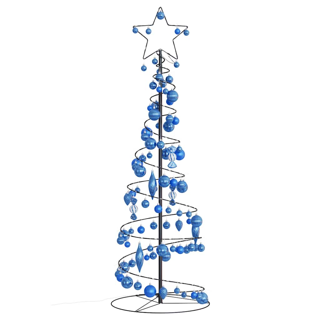 Weihnachtsbaum Kegelform mit Kugeln 100 LEDs Warmweiß 150 cm