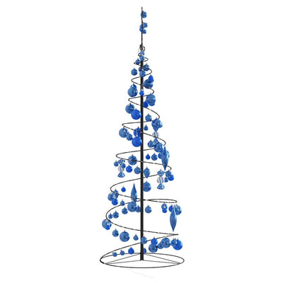 Weihnachtsbaum Kegelform mit Kugeln 100 LEDs Warmweiß 150 cm