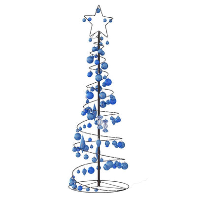 Weihnachtsbaum Kegelform mit Kugeln 100 LEDs Warmweiß 150 cm