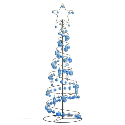 Weihnachtsbaum Kegelform mit Kugeln 100 LEDs Warmweiß 150 cm