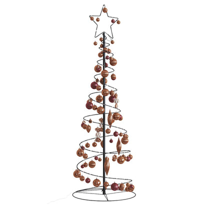 Weihnachtsbaum Kegelform mit Kugeln 100 LEDs Warmweiß 150 cm