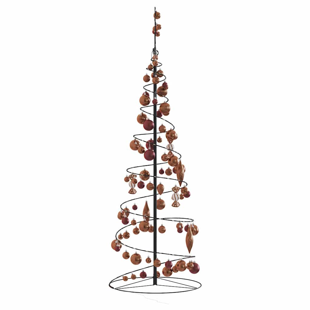 Weihnachtsbaum Kegelform mit Kugeln 100 LEDs Warmweiß 150 cm