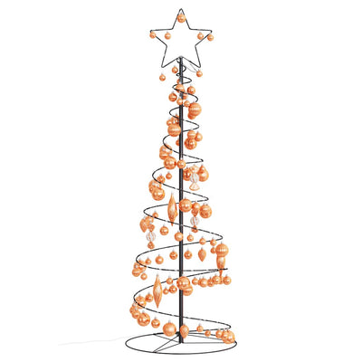 Weihnachtsbaum Kegelform mit Kugeln 100 LEDs Warmweiß 150 cm