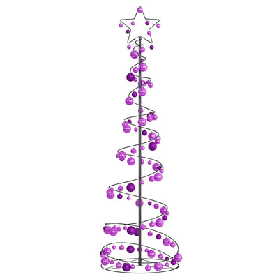 Weihnachtsbaum Kegelform mit Kugeln 120 LEDs Warmweiß 180 cm