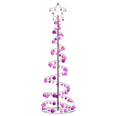 Weihnachtsbaum Kegelform mit Kugeln 120 LEDs Warmweiß 180 cm