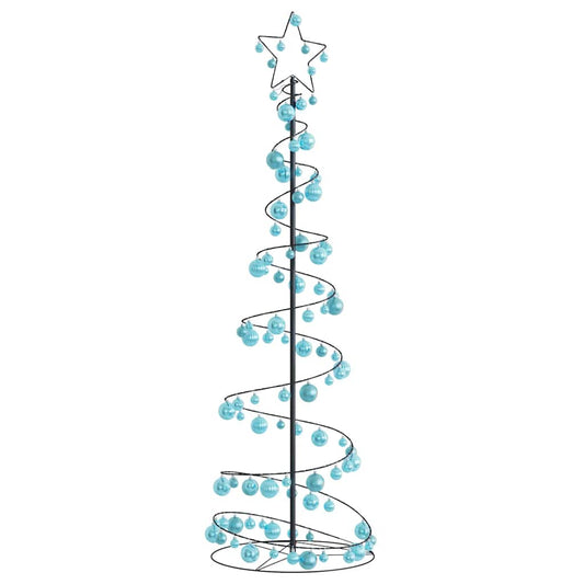 Weihnachtsbaum Kegelform mit Kugeln 120 LEDs Warmweiß 180 cm