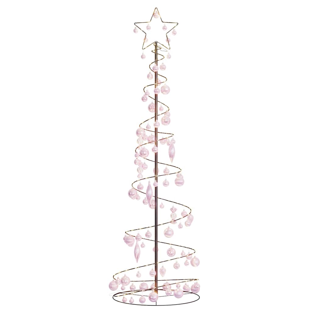 Weihnachtsbaum Kegelform mit Kugeln 120 LEDs Warmweiß 180 cm