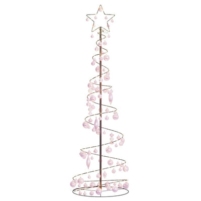 Weihnachtsbaum Kegelform mit Kugeln 120 LEDs Warmweiß 180 cm