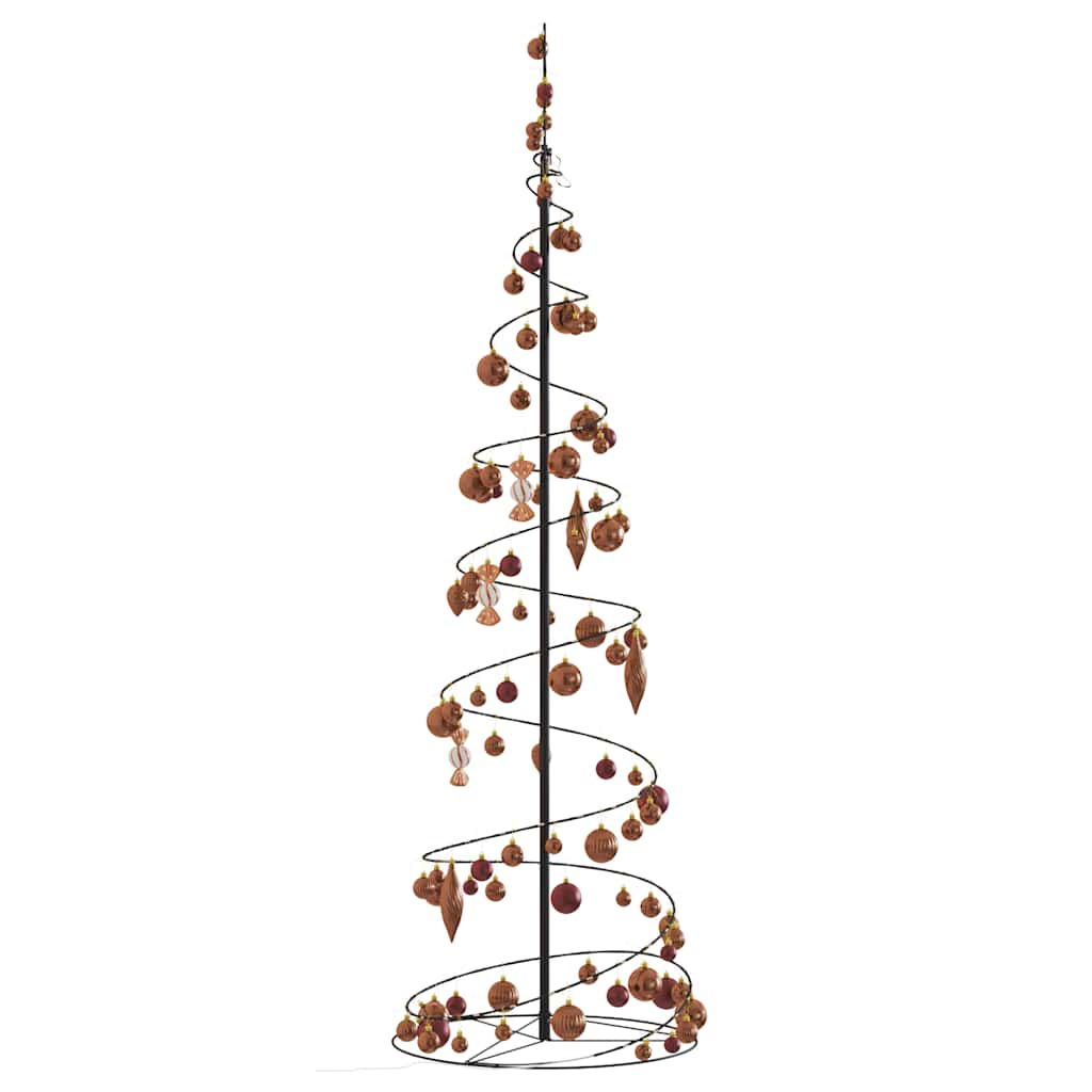 Weihnachtsbaum Kegelform mit Kugeln 120 LEDs Warmweiß 180 cm