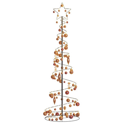 Weihnachtsbaum Kegelform mit Kugeln 120 LEDs Warmweiß 180 cm