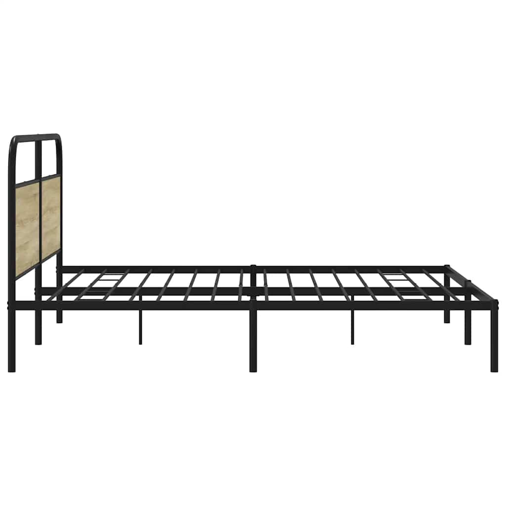 Metallbett ohne Matratze Sonoma-Eiche 193x203 cm