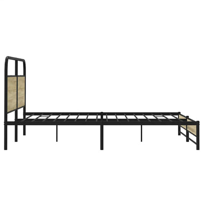 Metallbett ohne Matratze Sonoma-Eiche 183x213 cm