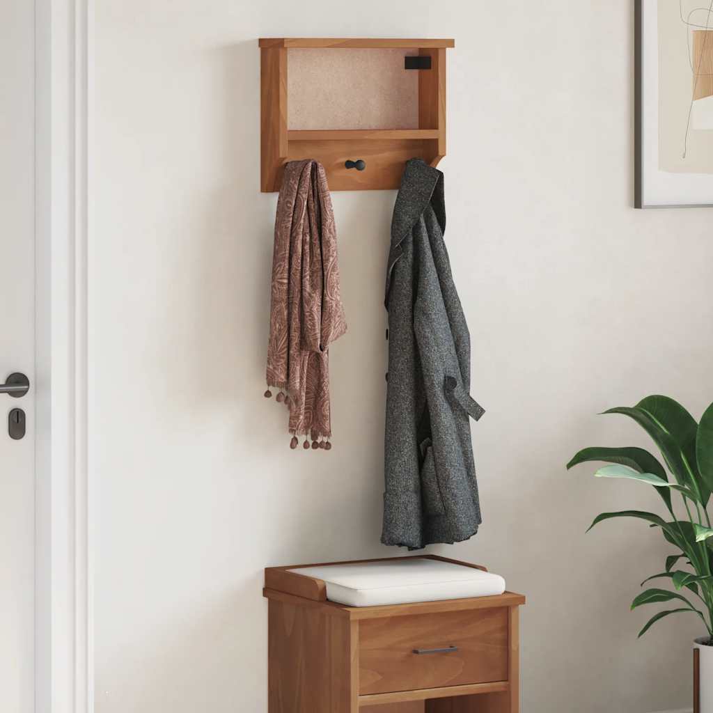 Wandgarderobe SANDNES 45x12x35 cm Massivholz Kiefer